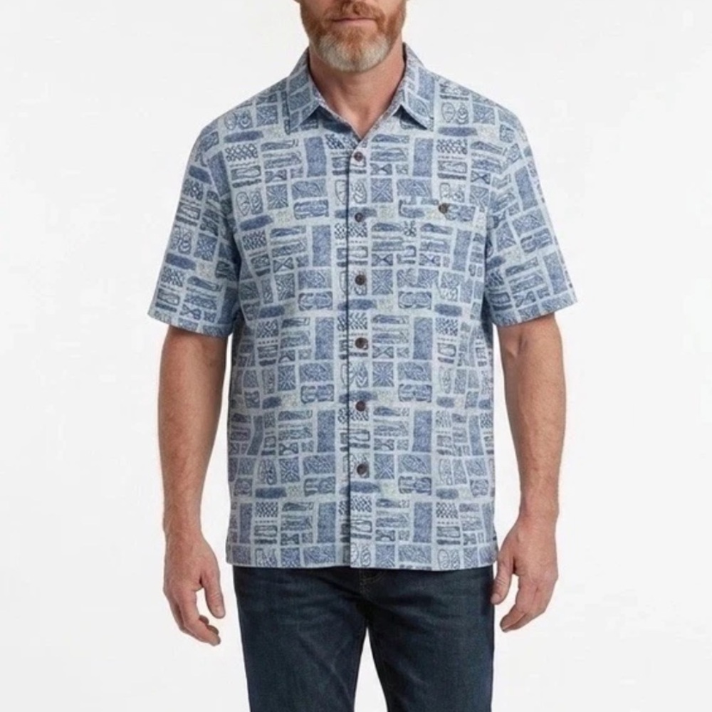 Havana Jim Camp Shirt Men’s Size XXL Navy Blue Aloha Luau Tropical  Hawaiian